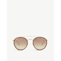 Ray-Ban Rb3647 round-frame sunglasses, Women's, Gold | Selfridges