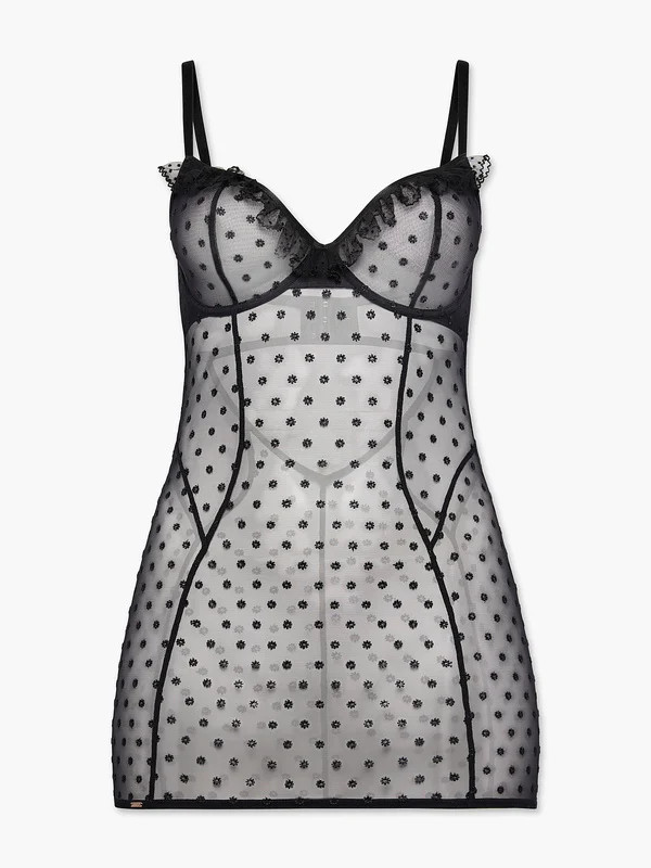 Ruffle Luv Underwire Slip in Black | SAVAGE X FENTY Netherlands | Savage X Fenty EU