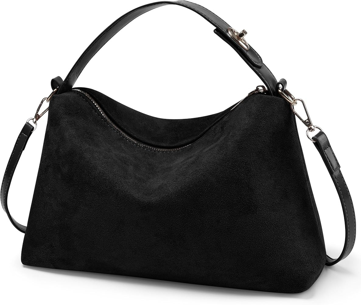 Suede Bags for Women Brown Suede Handbag Suede Purse Suede Shoulder Bag Retro Suede Hobo Bag Sued... | Amazon (US)