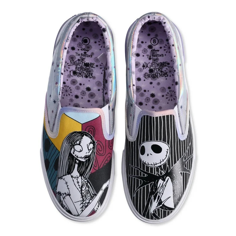 Women?s Disney Nightmare Before Christmas Low Top Slip-On Sneakers, Sizes 6-11 | Walmart (US)