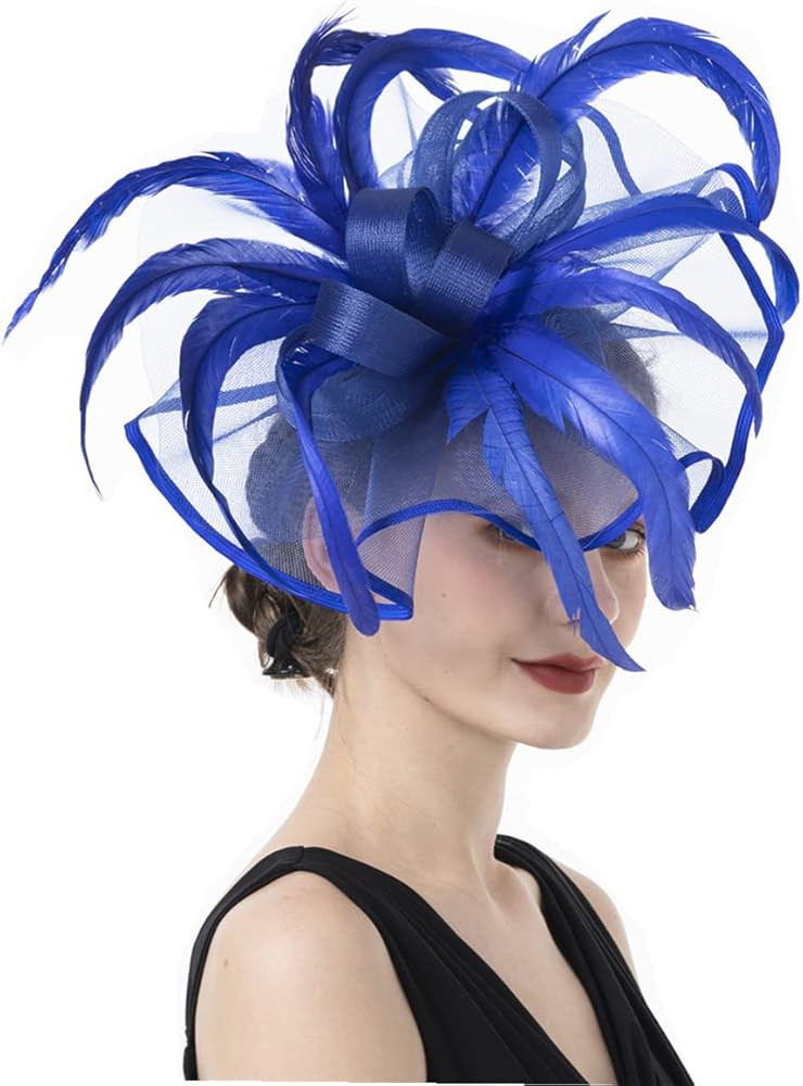 Lucky Leaf Girl Lady Hat Headwear Organza Church Feather Clip Fascinators Hat Wedding Party Cap f... | Amazon (US)