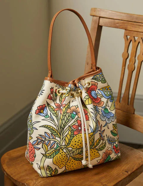 Canvas Drawstring Bucket Bag | Boden (US)