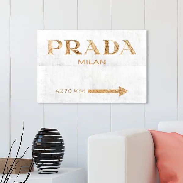Fashion And Glam Milan Pure Road Sign - Graphic Art on Canvas | Wayfair North America