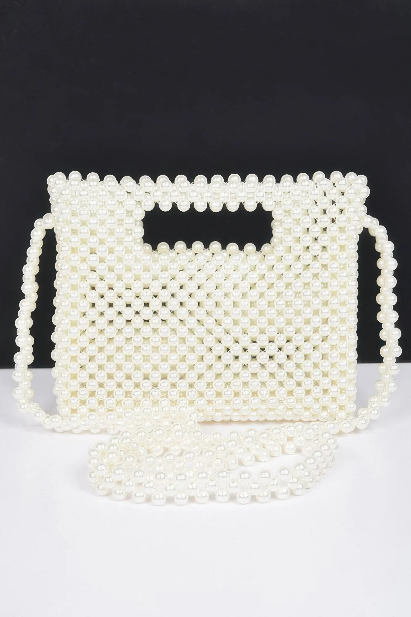Hand Made Faux Pearl Bead Crossbody Bag | Shop Simon