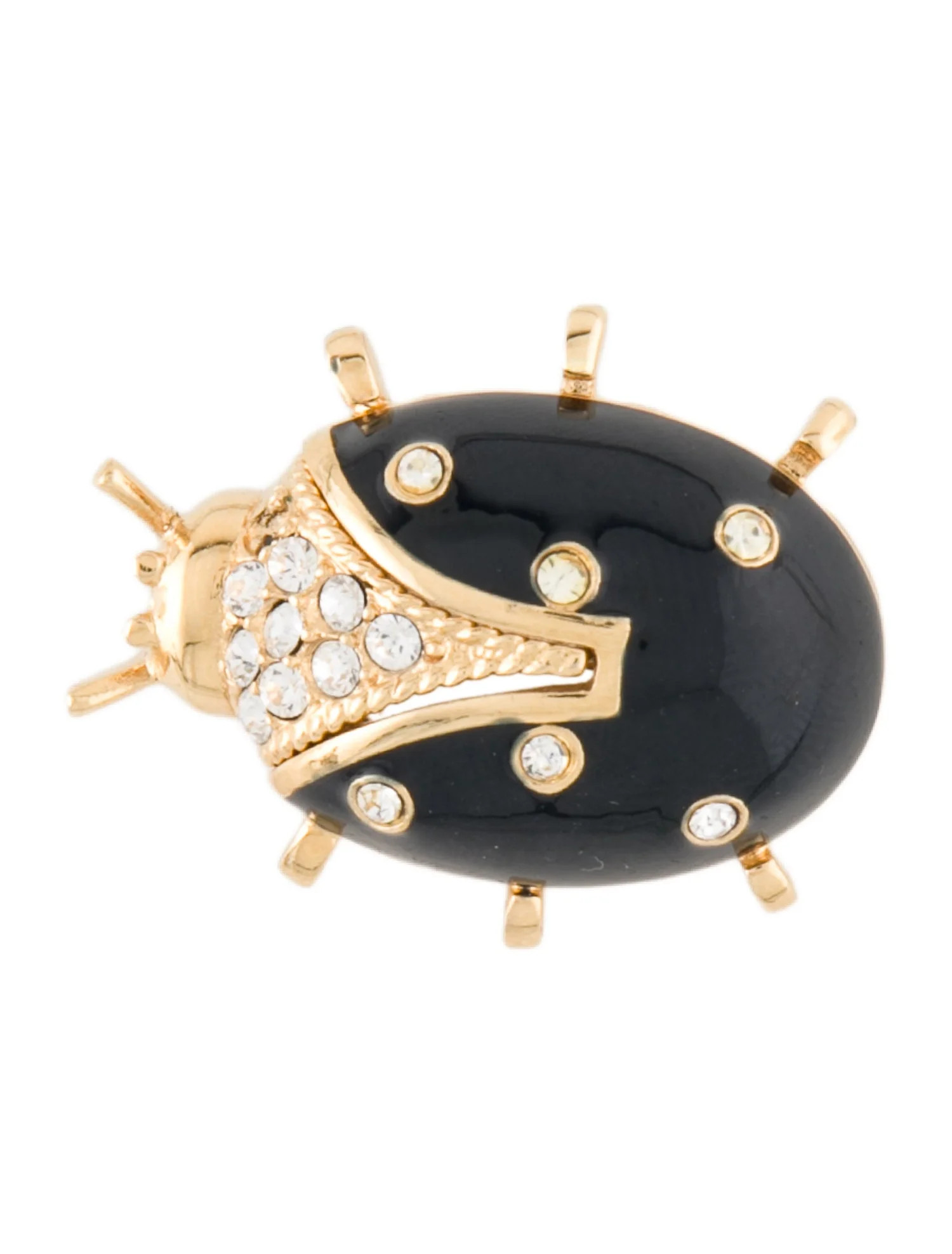 Crystal & Enamel Lady Bug Pin Brooch | The RealReal