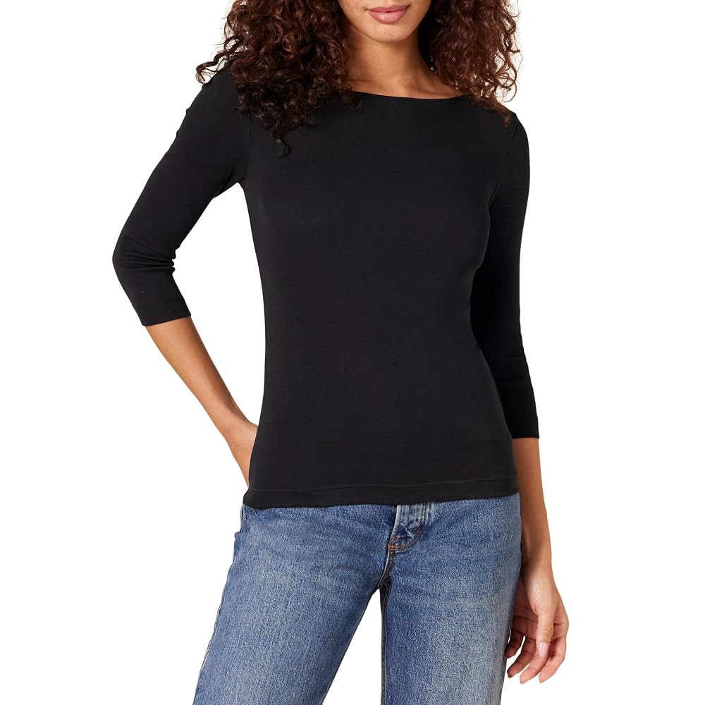 Amazon Essentials Women's Slim-Fit 3/4 Sleeve Boat Neck T-Shirt | Amazon (US)
