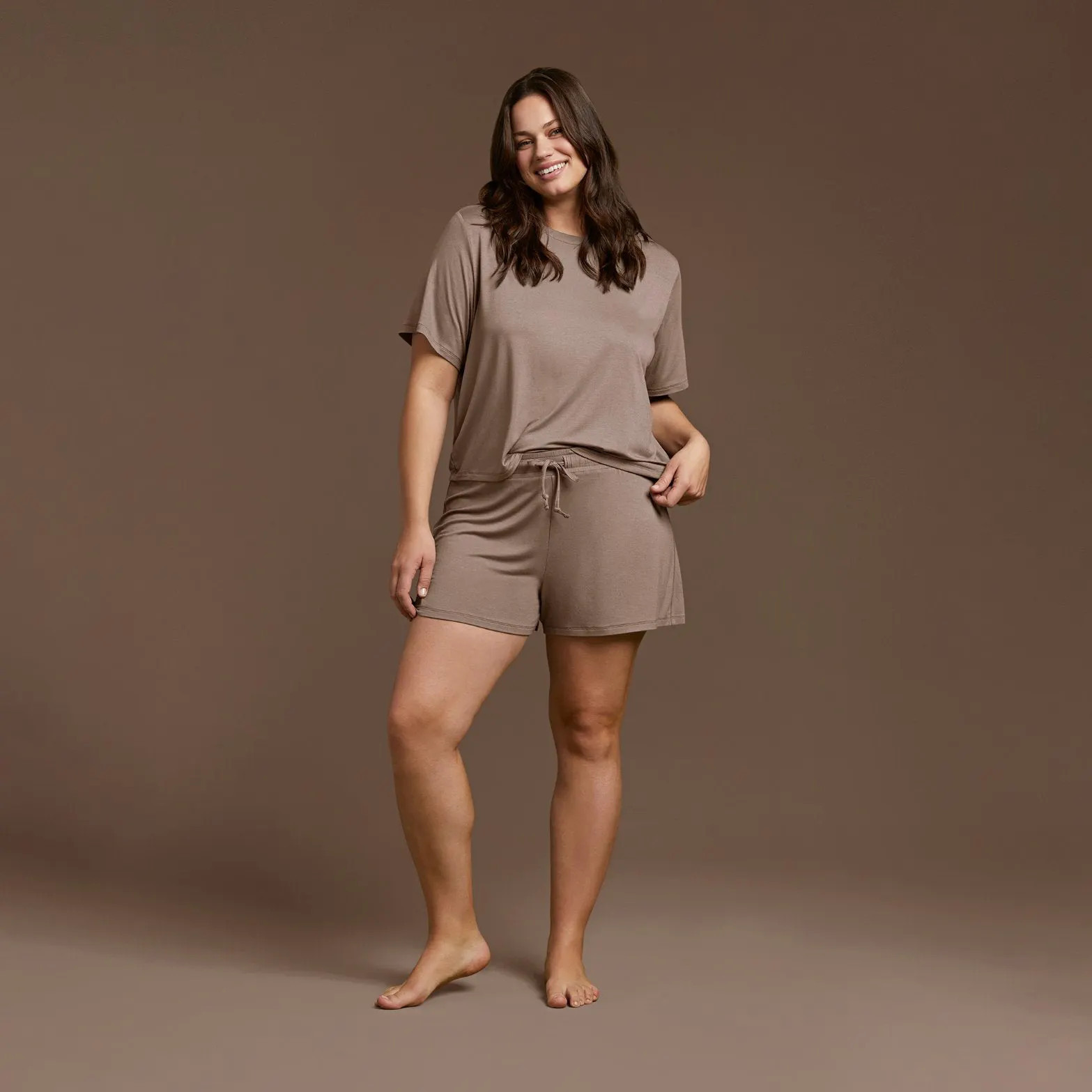 Women's Pajama Shorts Set - Mocha - nuuds | nuuds