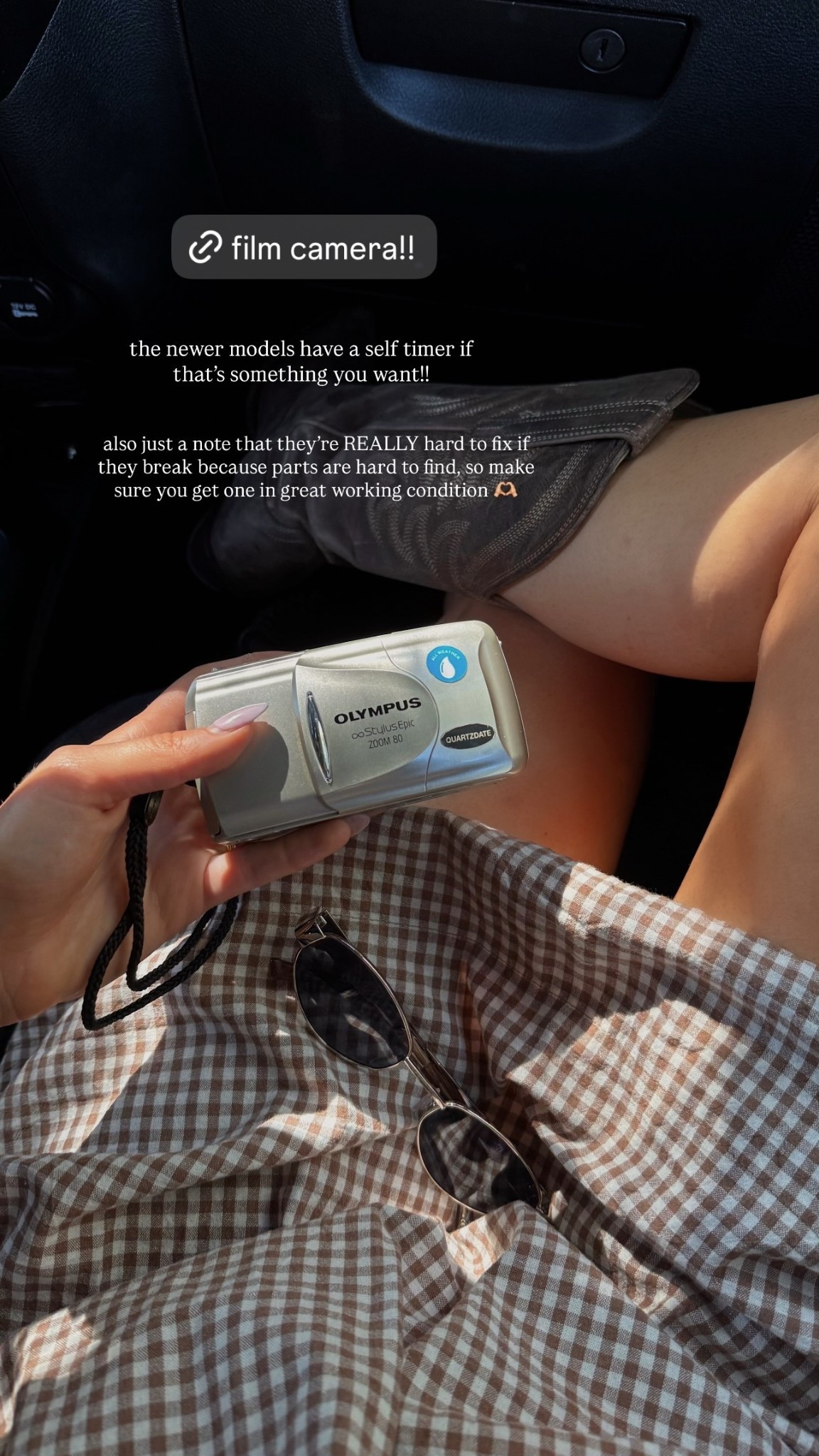 Linking my favorite point and shoot film camera!! I use Kodak Ultra Max 400 film

the newer models have a self timer if that’s something you want!! 

also just a note that they’re REALLY hard to fix if they break because parts are hard to find, so make sure you get one in great working condition 🫶🏼