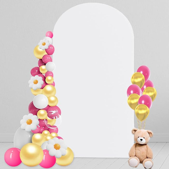 8 FT Arch Backdrop Cover, Wedding White Arch Covers Stretchy Backdrop Spandex Fitted for Chiara S... | Amazon (US)