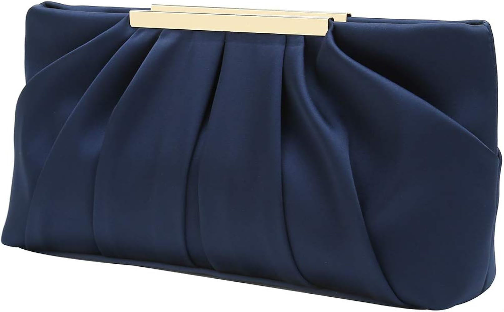 Clutch Evening Bag Elegant Pleated Satin Formal Handbag Simple Classy Purse for Women | Amazon (US)