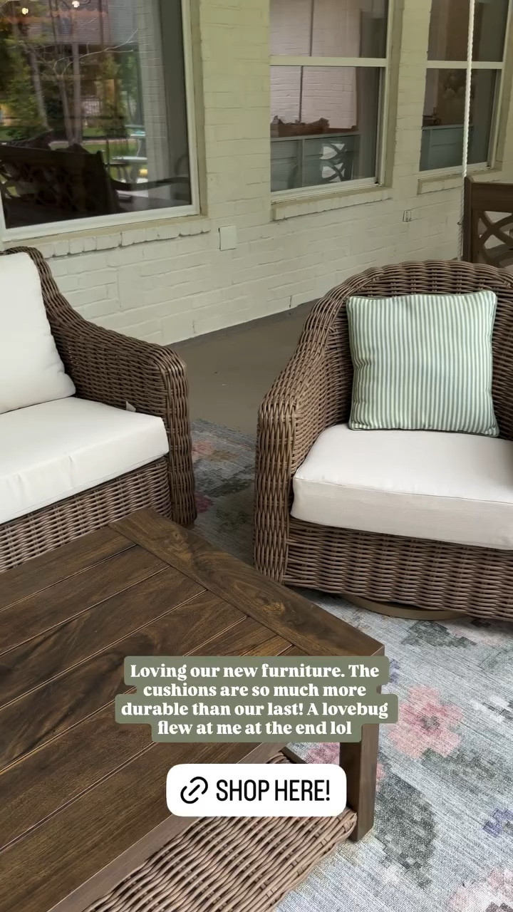 Loving our new furniture. The cushions are so much more durable than our last! A lovebug flew at me at the end lol



#LTKHome #LTKSeasonal