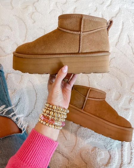 My favorite look alike ugg inspired boots 😍 fraction of the cost and are so comfortable! Run tts! 

#LTKshoecrush