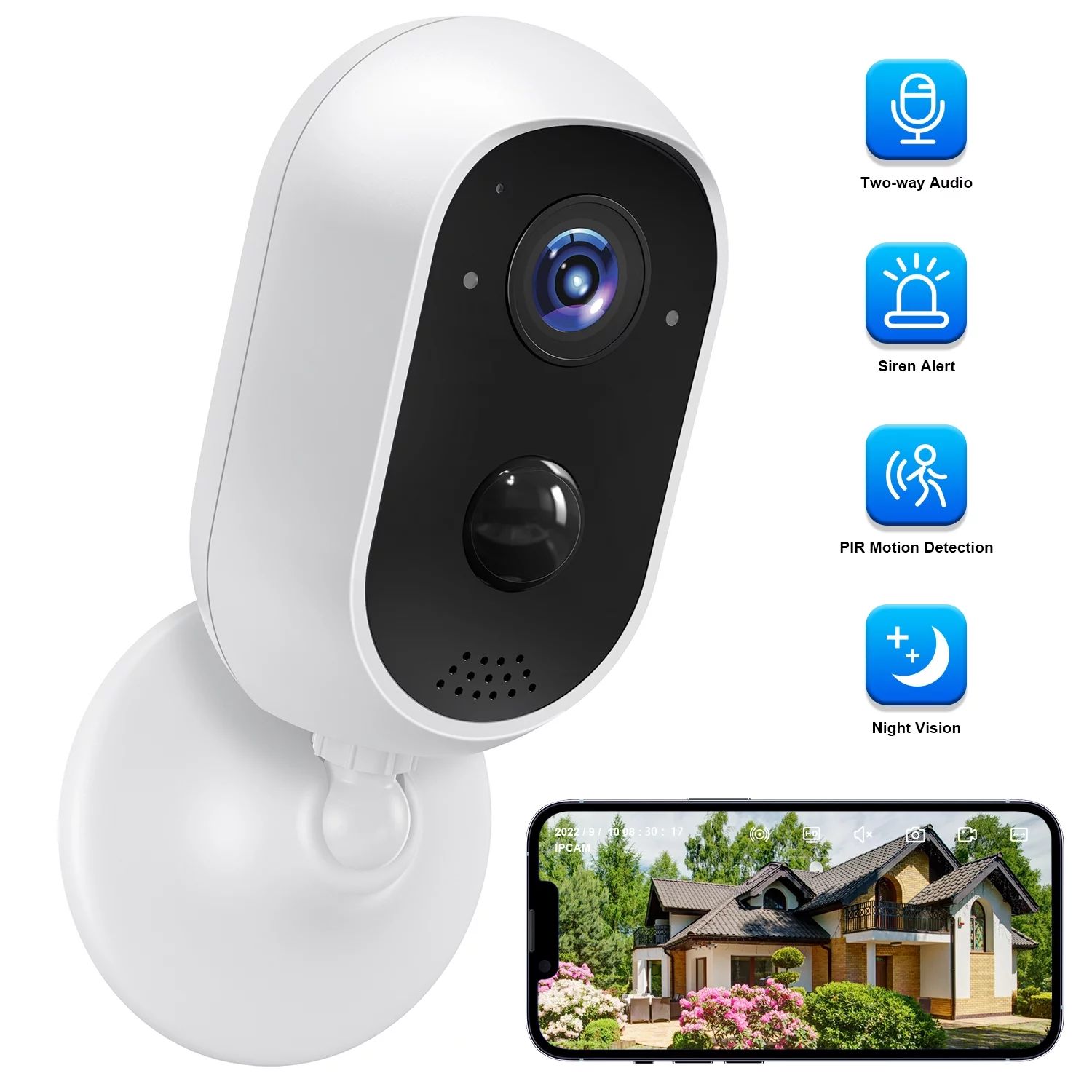 TOPVISION Wireless Security Camera, 2K WiFi Camera with Outdoor Night Vision, IP65 Outdoor Waterp... | Walmart (US)