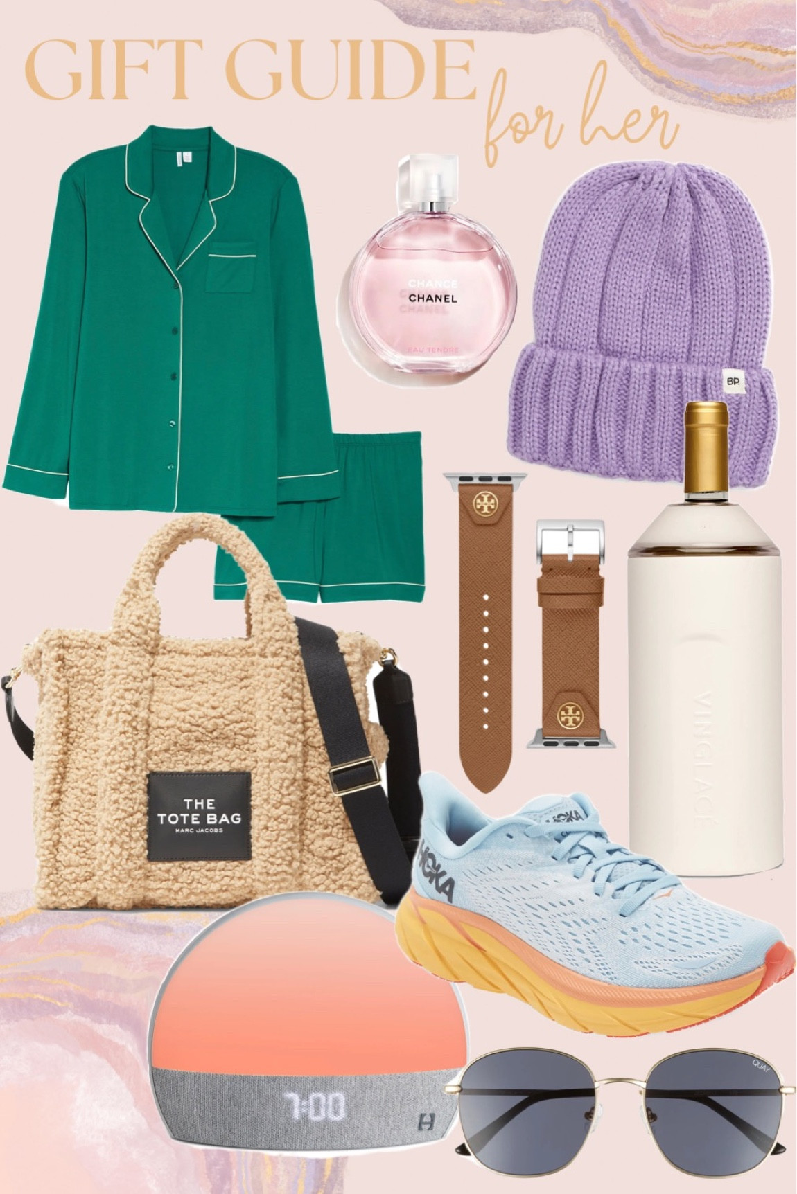 gift guide for her!! pajamas. beanie. apple watch band. running shoes. tote bag. gifts for girls. gifts for women. gifts for mom

#LTKunder100 #LTKstyletip #LTKunder50