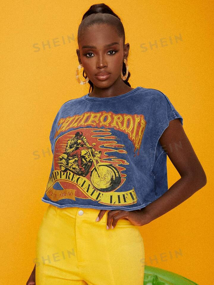 SHEINNeu Figure & Letter Graphic Top | SHEIN