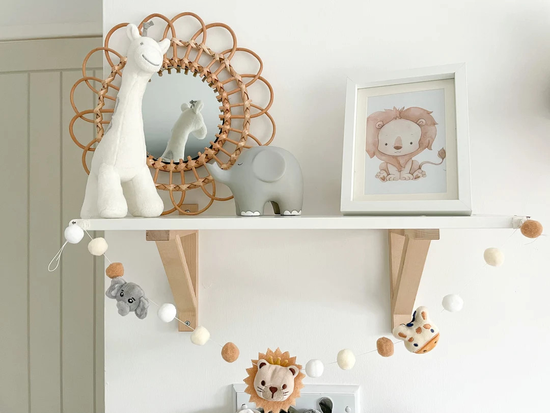 Safari trio garland- Safari nursery- neutral - pom pom garland- nursery decor- wall hanging | Etsy (UK)