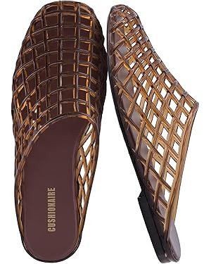 CUSHIONAIRE Lab Jelly Flats for Women, Closed Toe Slip On Lightweight Womens Mules with Woven Des... | Amazon (US)