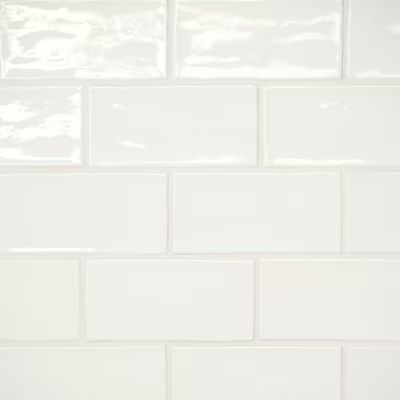 Bedrosians Marin Pearl White (White) 3-in x 6-in Glossy Ceramic Subway Tile (5.38-sq. ft/ Carton) | Lowe's