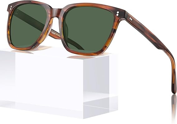 CARFIA Retro Acetate Polarized Sunglasses for Men UV400 Protection Driving Outdoor Anti-Glare Sun... | Amazon (US)