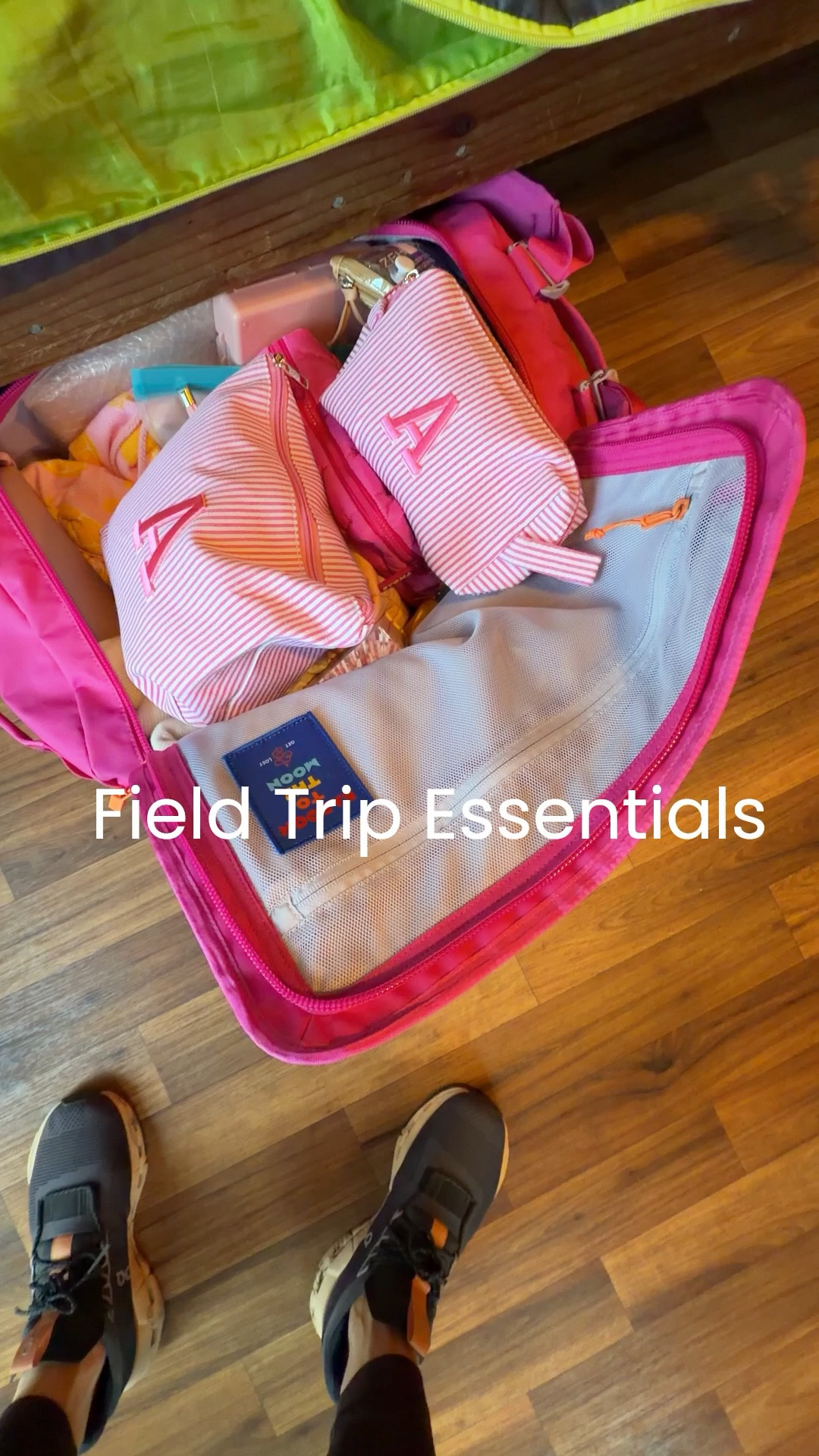 Camping trip essentials ✨ Packed and organized with my favorite suitcase + matching toiletry bags. These striped pouches are perfect for keeping skincare, makeup, and travel must-haves easy to grab on the go. Functional, cute, and a total travel win for weekend trips or camping adventures 🏕️💖

#LTKstorytime #LTKmomlife #LTKTravel