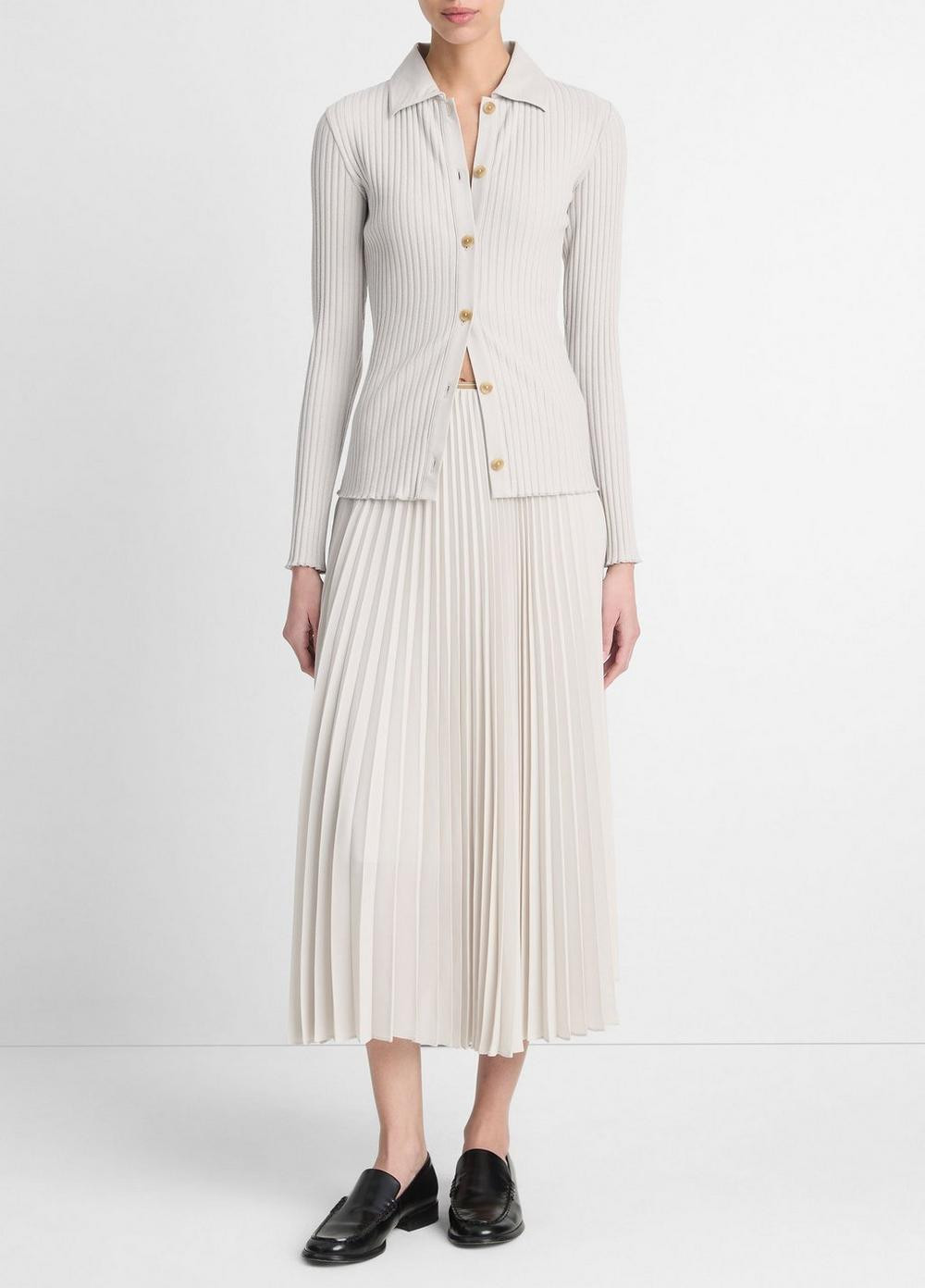 Women's Draped Pleated Skirt, Salt Glass, Size 2 Vince | Vince LLC