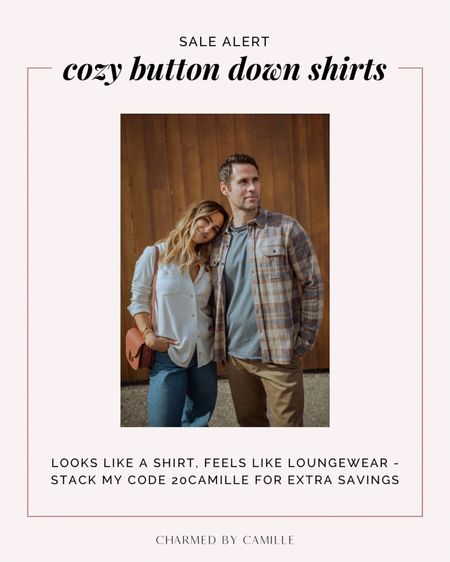 Sale alert - Matt loves these soft button down shirts from Faherty.

Looks like a shirt but feels like loungewear (my shirt is Faherty, too!)

Use 20CAMILLE to save - you can also STACK my code for added savings 

#LTKsalealert #LTKCyberWeek #LTKGiftGuide
