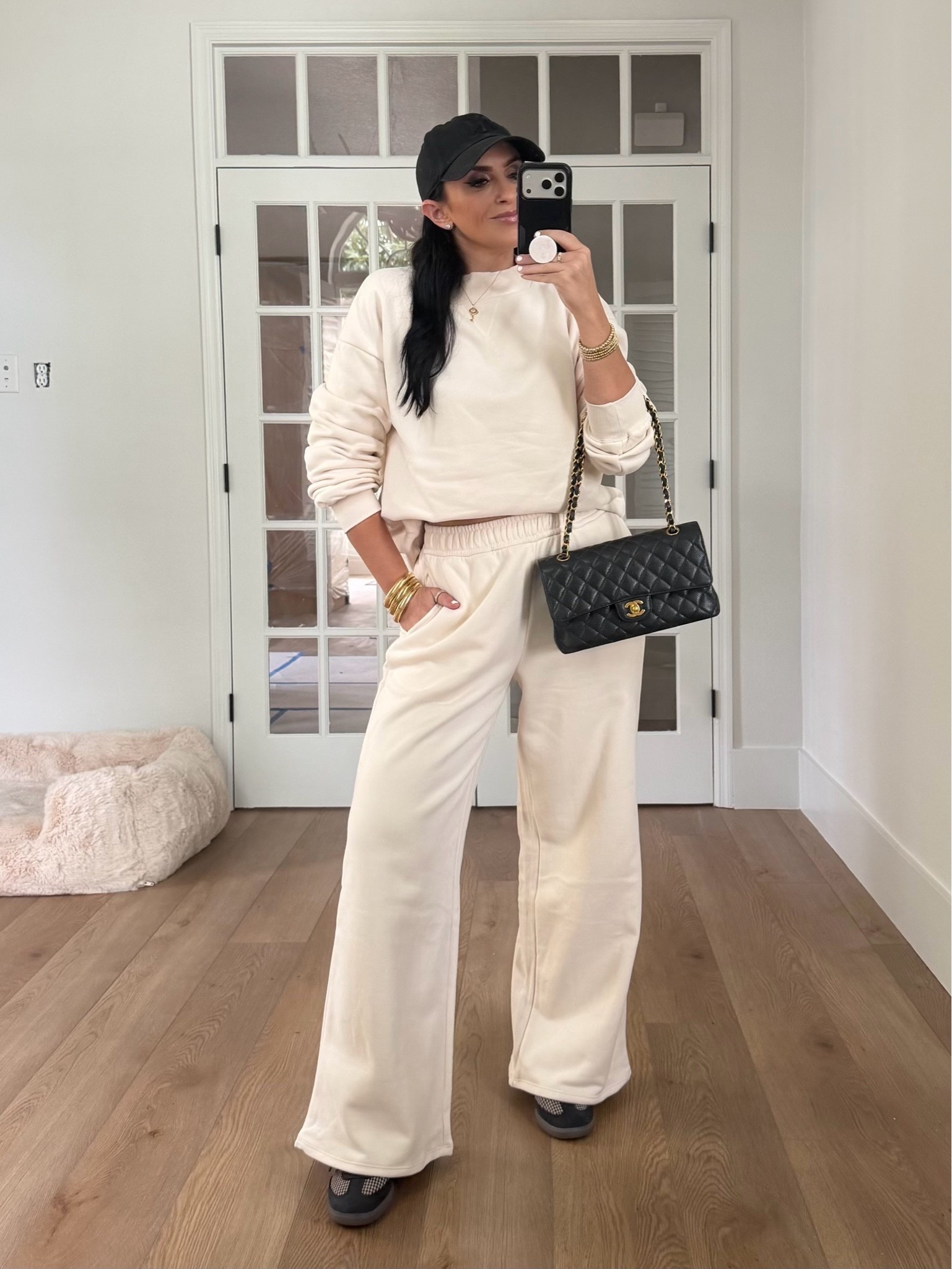 Women Cotton 2 Piece Outfit Mock Neck Sweatshirt