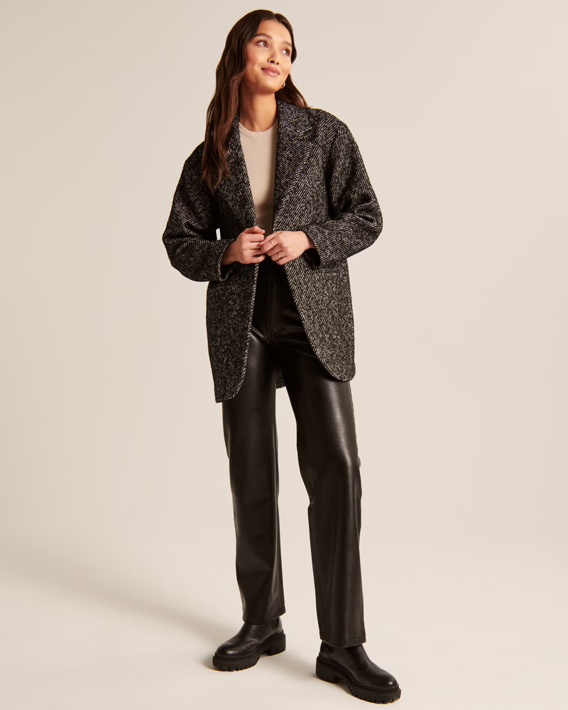 Women's Cocoon Nubby Coat | Women's Coats & Jackets | Abercrombie.com | Abercrombie & Fitch (US)
