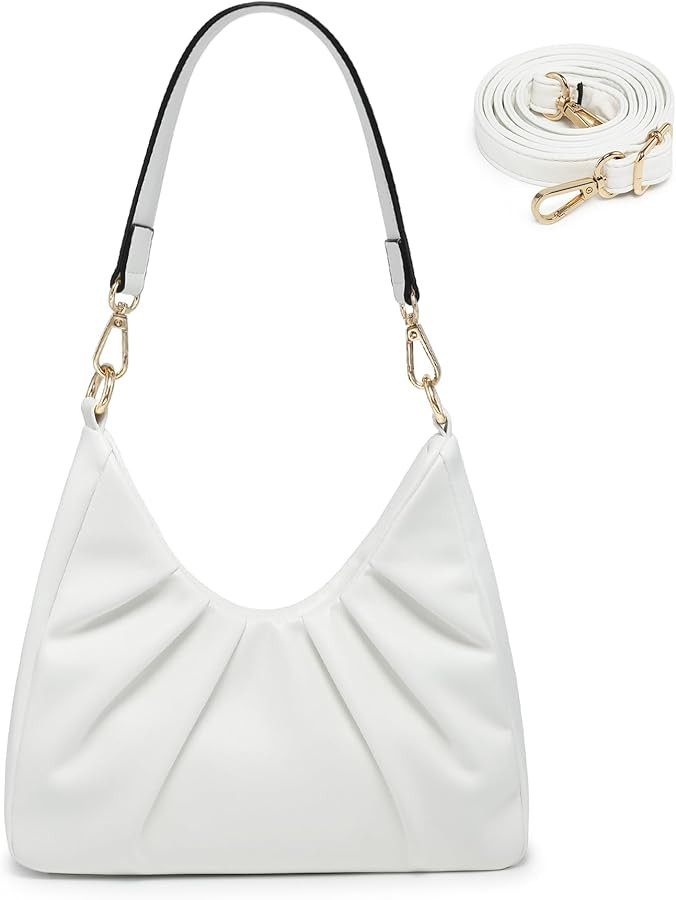 Dasein Ruched Hobo Handbag for Women Retro Shoulder Purse Crossbody Bag with 2 Removable Straps | Amazon (US)