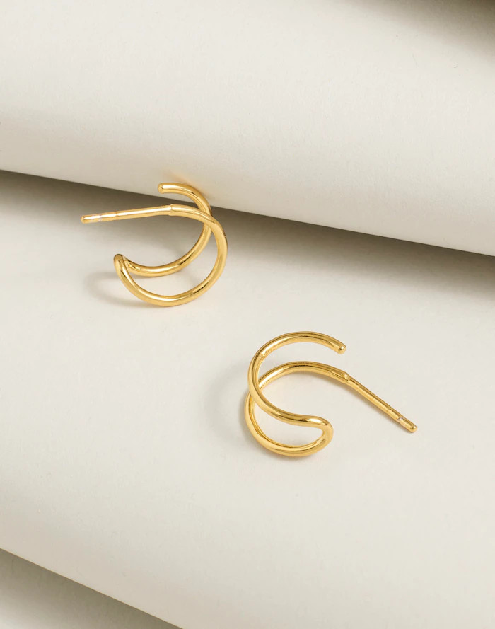Demi-Fine Double Hoop Earrings | Madewell