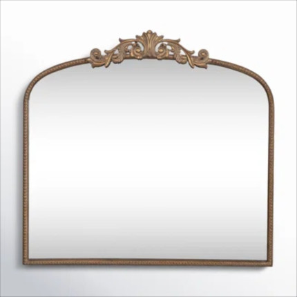 Antique Gold Arched Vintage Mirror
