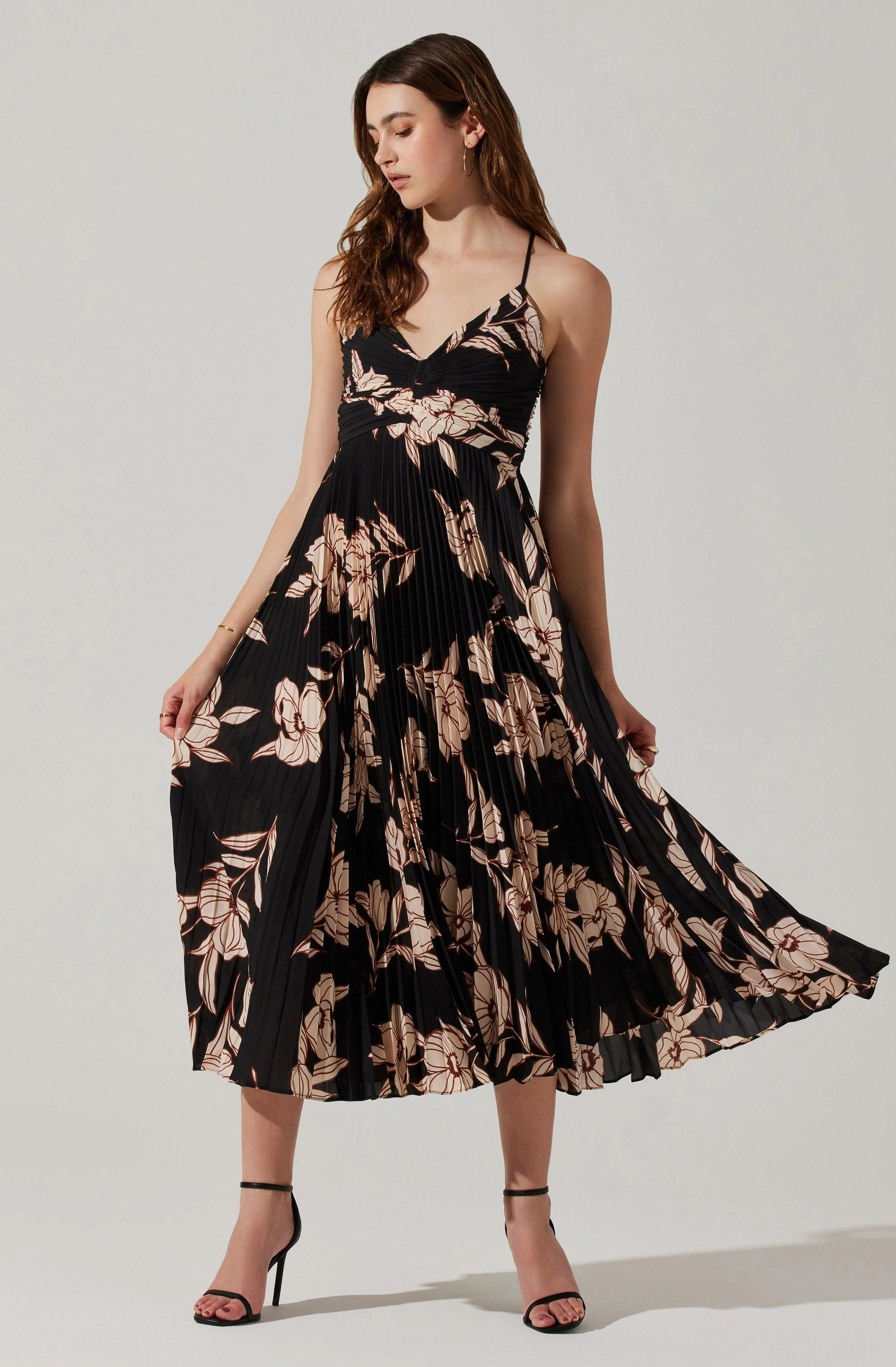 Blythe Floral Plisse Midi Dress | ASTR The Label (US)