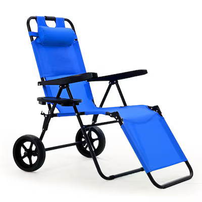 Esazn Polyester Blue Folding Beach chair Carrying Strap/Handle Included Lowes.com | Lowe's