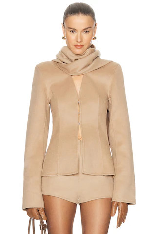 Camila Coelho Marielle Jacket in Taupe from Revolve.com | Revolve Clothing (Global)
