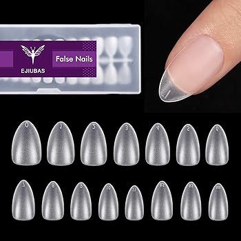 Ejiubas Short Matte Almond Gel Nail Tips - 15 Sizes, 300Pcs, Ultra Fit & Natural False Nails with... | Amazon (US)