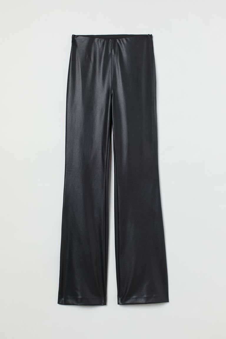 Flared Faux Leather Pants - Black - Ladies | H&M US | H&M (US + CA)