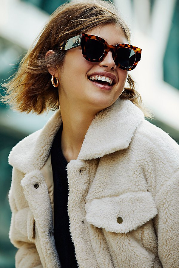 Matera Modern Sunglasses by Free People, Tortoise, One Size | Free People (UK)