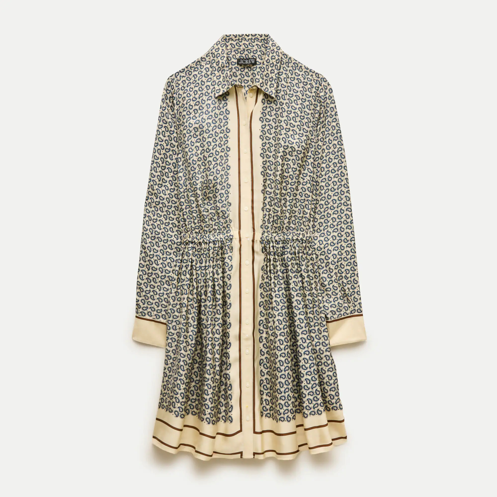 Drapey shirt-dress in scarf-print viscose twill | J. Crew US