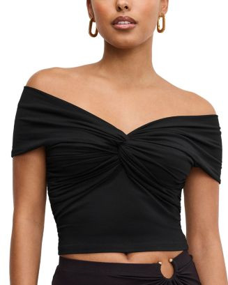 Stretch Jersey Twist Off Top | Bloomingdale's (US)