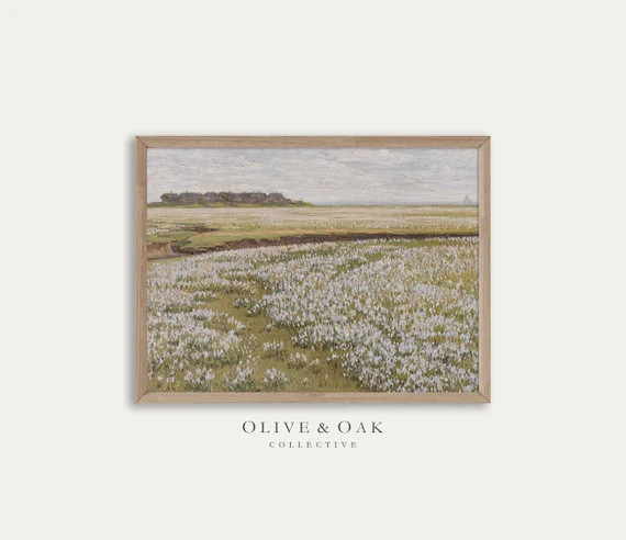 Spring Landscape Painting / Farmhouse Decor PRINTABLE / Meadow Landscape Art Print / #454 | Etsy (US)