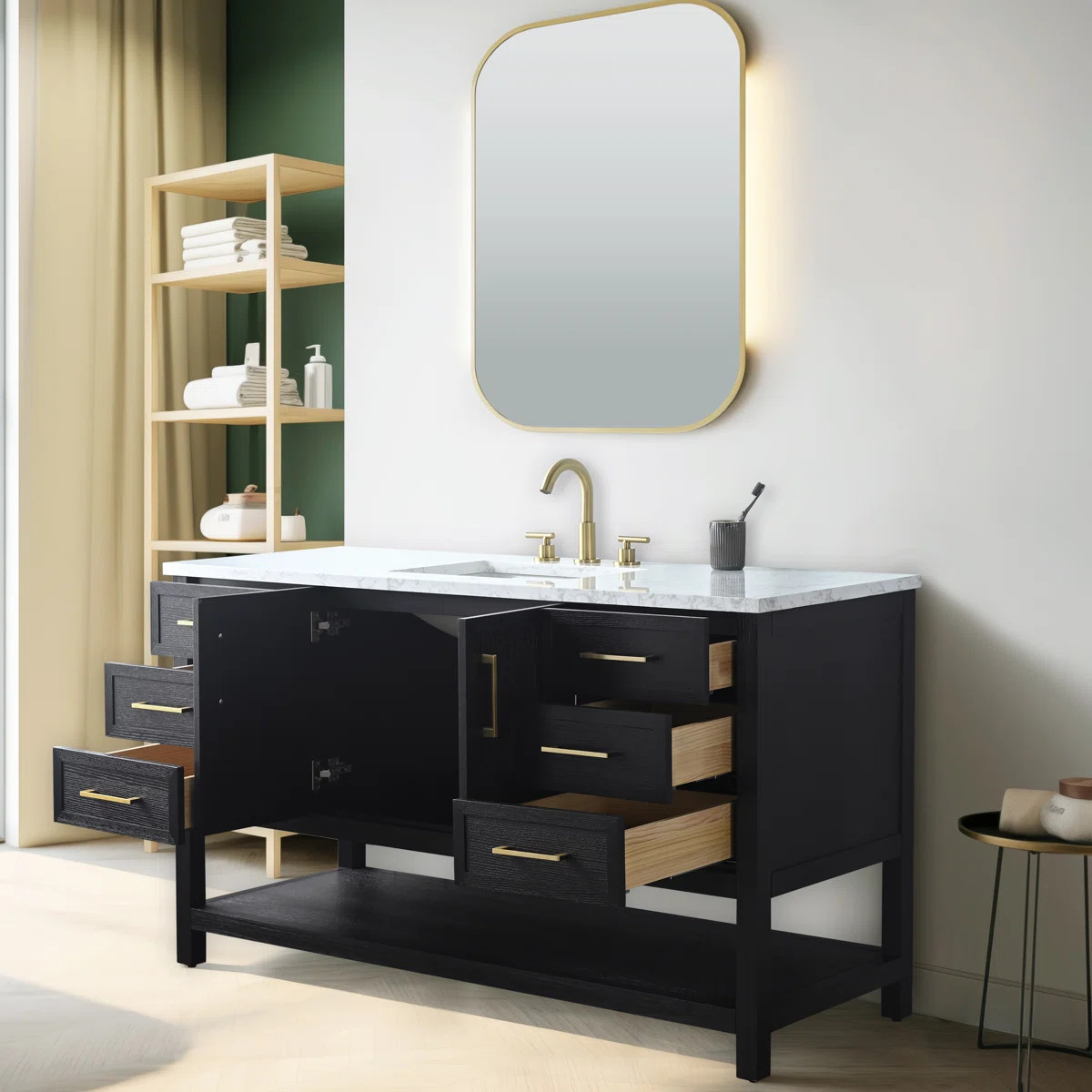 Stratford 60'' Single Bathroom Vanity with Engineered Stone Top | Wayfair North America