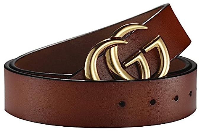 Fashion G-Style Gold Buckle Unisex Belt for Men or Women [3.8cm Belt Width] | Amazon (US)