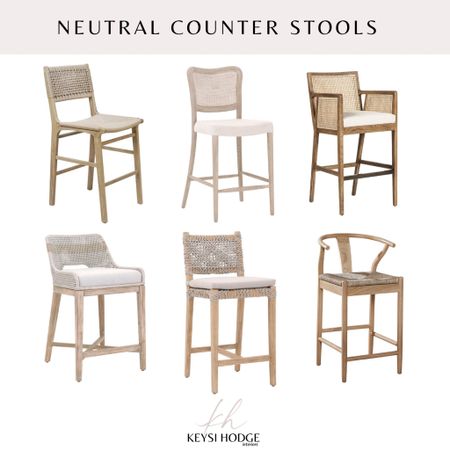 Bar stools, coastal bar stool, neutral counter stool, coastal style, coastal kitchen counter stool, woven counter stool,  wood counter stool