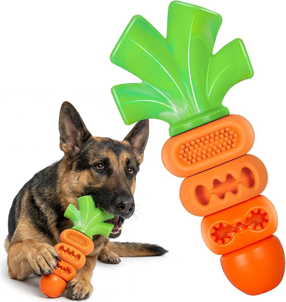 Tough Dog Toys for Aggressive Chewers Medium to Large Breed, Indestructible 7" Nylon & Rubber Car... | Amazon (US)