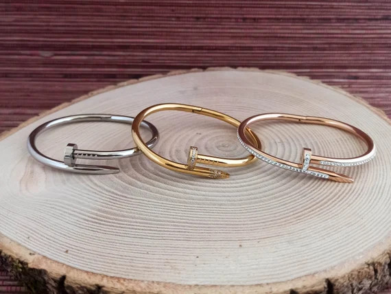 Nail Bracelet 18K Gold Plated Nail Bangle Perfect Gift for | Etsy | Etsy (US)
