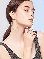 Thank&U 3 Pairs 60mm Big Hoop Earrings,Stainless Steel Hoop Earrings 18K Gold Plated Rose Gold Pl... | Amazon (US)