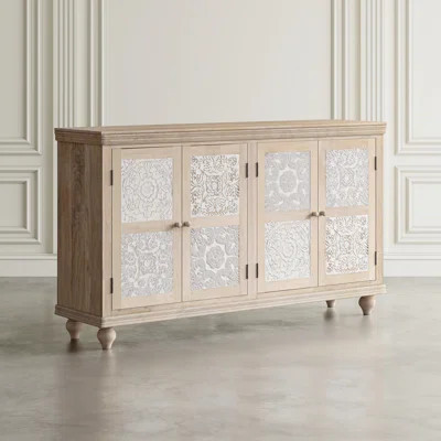 Vikshi Solid Wood 4 - Door Accent Cabinet | Wayfair North America