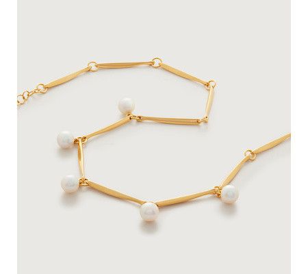 Nura Round Pearl Drop Necklace Adjustable 41-46 cm/16-18' | Monica Vinader (Global)