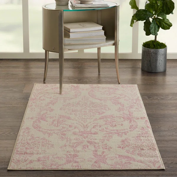 Yurig Abstract Ivory/Pink Area Rug | Wayfair North America