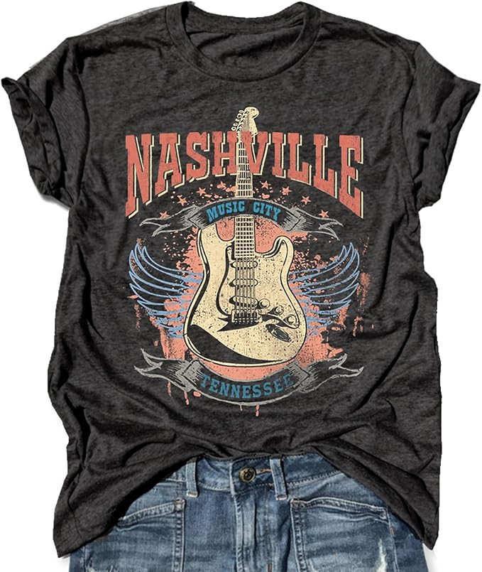 Country Music and Beer Funny Drinking Shirt for Women Summer Vacation T Shirts Vintage Country Sh... | Amazon (US)